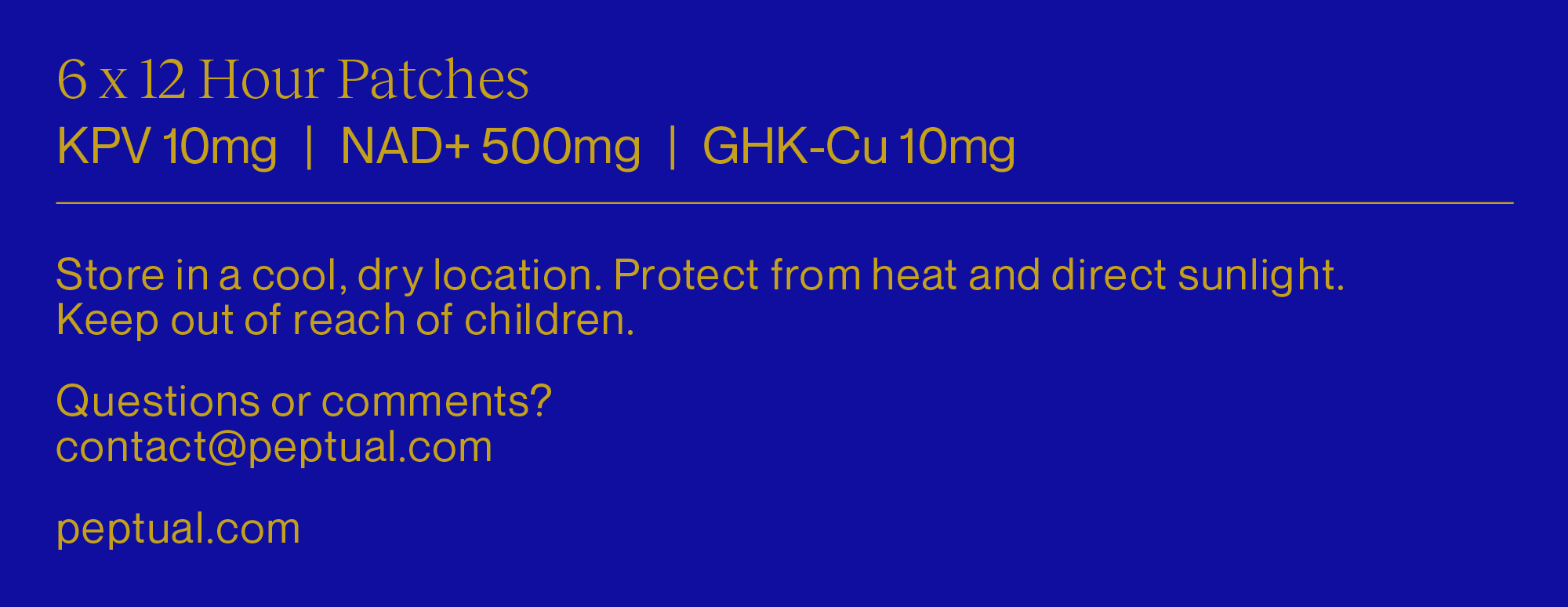 KPV 10mg/ NAD+ 500mg/ GHK-CU 10mg Patch